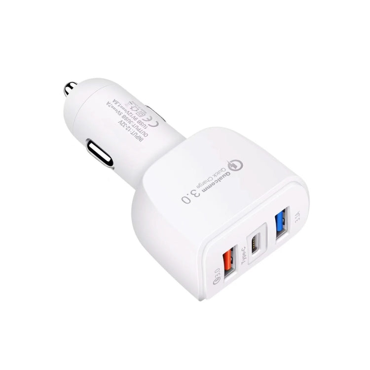 YSY-386 35W QC3.0 USB + USB 2.0 + USB-C / Type-C Multi-port Car Charger