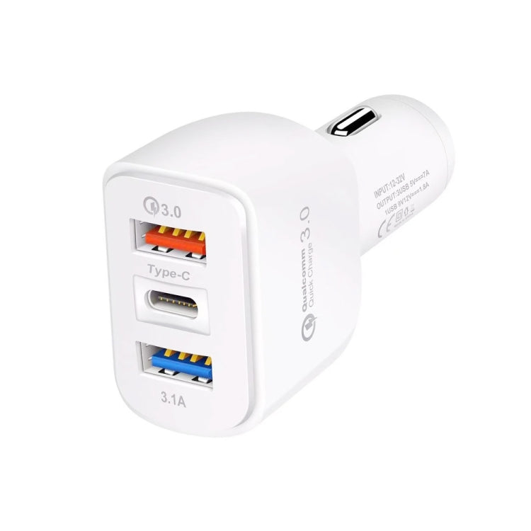 YSY-386 35W QC3.0 USB + USB 2.0 + USB-C / Type-C Multi-port Car Charger