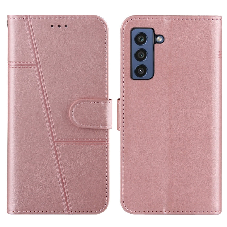 For Samsung Galaxy S21 FE Stitching Calf Texture Buckle Horizontal Flip Leather Case with Holder & Card Slots & Wallet & Lanyard