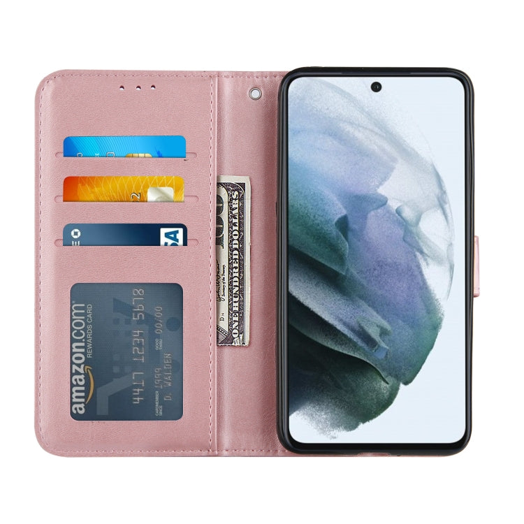 For Samsung Galaxy S21 FE Stitching Calf Texture Buckle Horizontal Flip Leather Case with Holder & Card Slots & Wallet & Lanyard