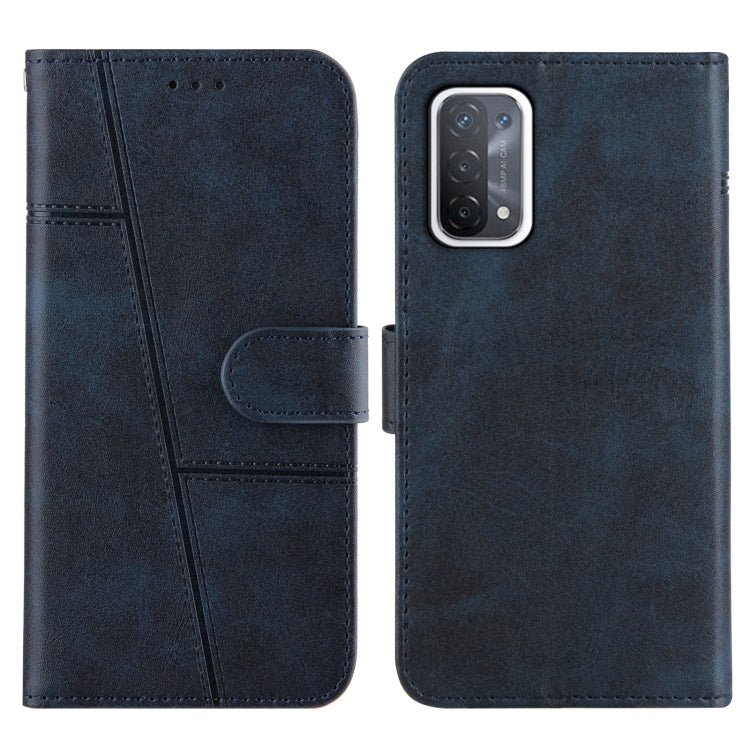 For OPPO A93 5G / A74 5G Stitching Calf Texture Buckle Horizontal Flip Leather Case with Holder & Card Slots & Wallet & Lanyard