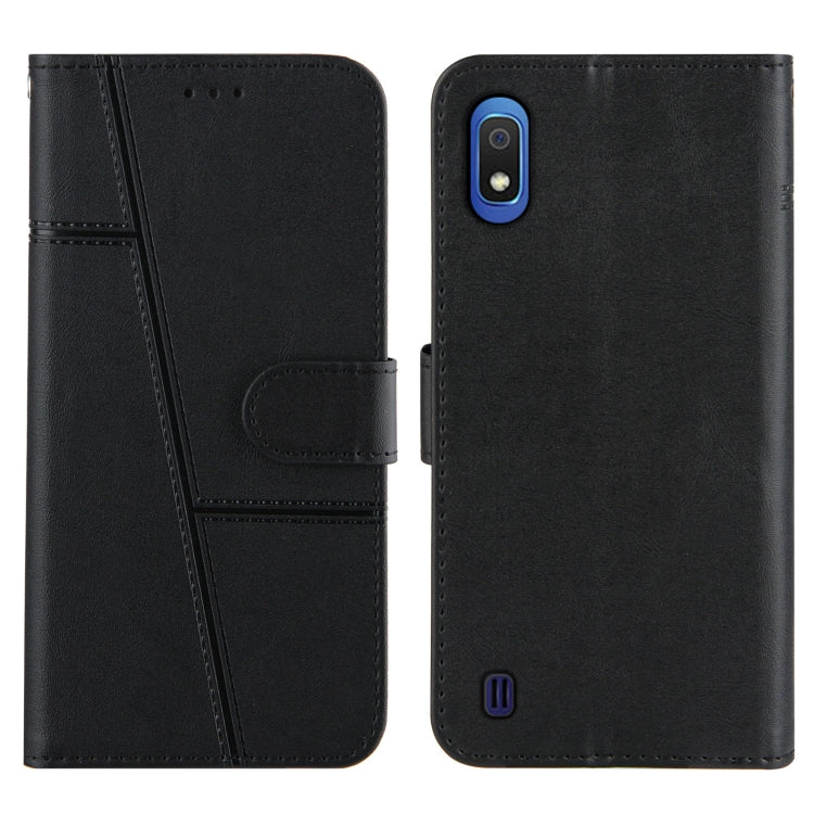 For Samsung Galaxy A10/M10 Stitching Calf Texture Buckle Horizontal Flip Leather Case with Holder & Card Slots & Wallet & Lanyard