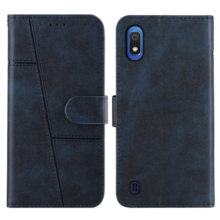 For Samsung Galaxy A10/M10 Stitching Calf Texture Buckle Horizontal Flip Leather Case with Holder & Card Slots & Wallet & Lanyard