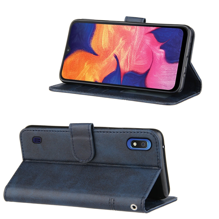 For Samsung Galaxy A10/M10 Stitching Calf Texture Buckle Horizontal Flip Leather Case with Holder & Card Slots & Wallet & Lanyard