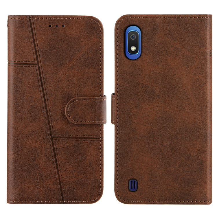 For Samsung Galaxy A10/M10 Stitching Calf Texture Buckle Horizontal Flip Leather Case with Holder & Card Slots & Wallet & Lanyard