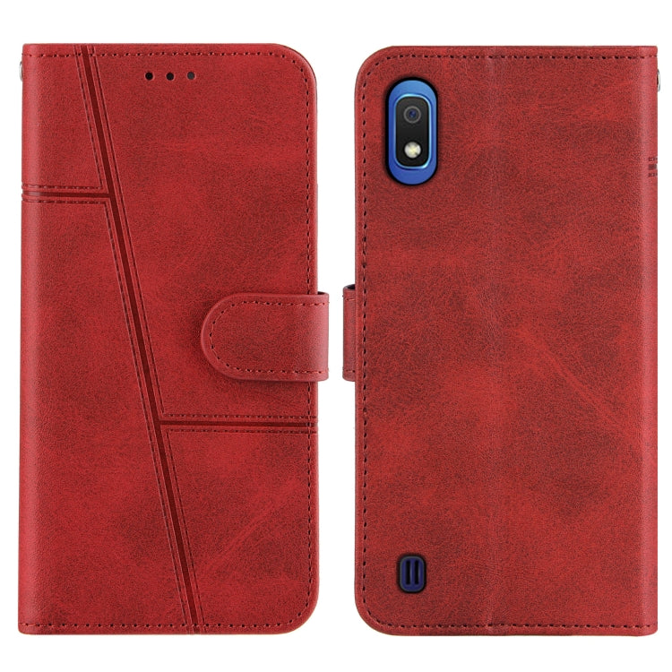 For Samsung Galaxy A10/M10 Stitching Calf Texture Buckle Horizontal Flip Leather Case with Holder & Card Slots & Wallet & Lanyard