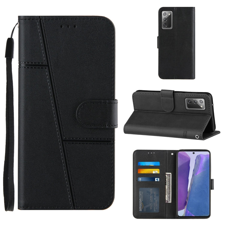 For Samsung Galaxy Note20 Stitching Calf Texture Buckle Horizontal Flip Leather Case with Holder & Card Slots & Wallet & Lanyard