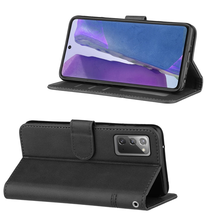 For Samsung Galaxy Note20 Stitching Calf Texture Buckle Horizontal Flip Leather Case with Holder & Card Slots & Wallet & Lanyard