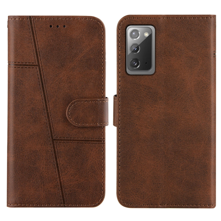 For Samsung Galaxy Note20 Stitching Calf Texture Buckle Horizontal Flip Leather Case with Holder & Card Slots & Wallet & Lanyard