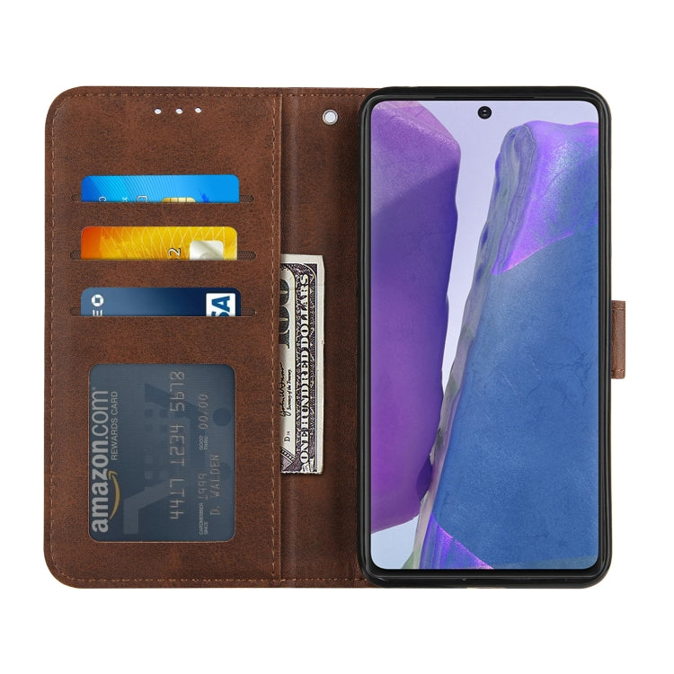 For Samsung Galaxy Note20 Stitching Calf Texture Buckle Horizontal Flip Leather Case with Holder & Card Slots & Wallet & Lanyard