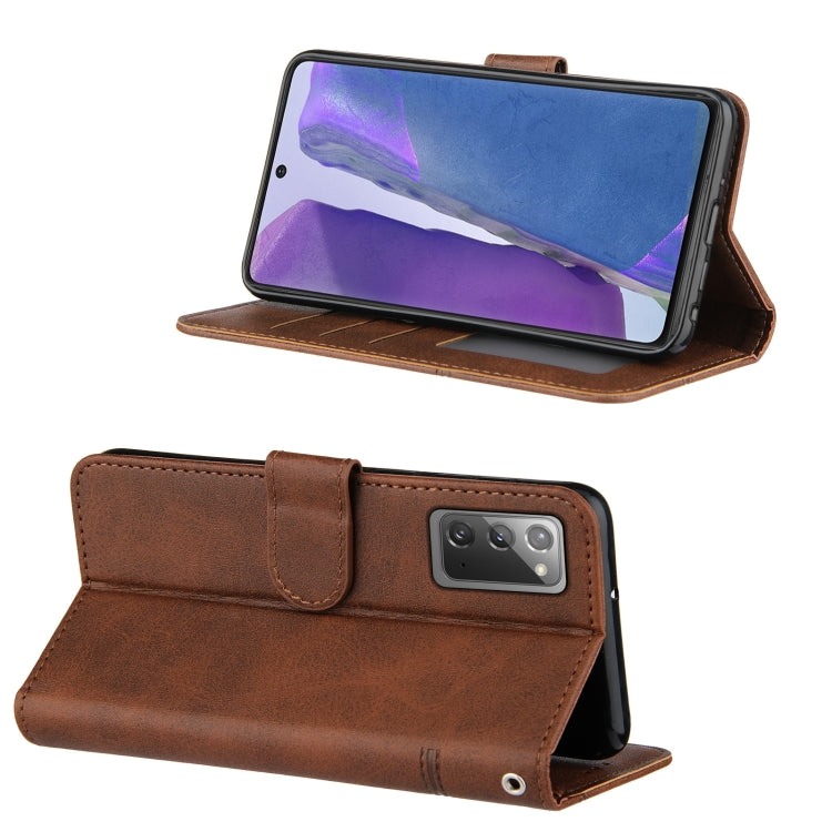 For Samsung Galaxy Note20 Stitching Calf Texture Buckle Horizontal Flip Leather Case with Holder & Card Slots & Wallet & Lanyard