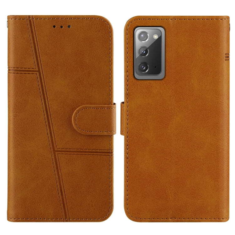 For Samsung Galaxy Note20 Stitching Calf Texture Buckle Horizontal Flip Leather Case with Holder & Card Slots & Wallet & Lanyard