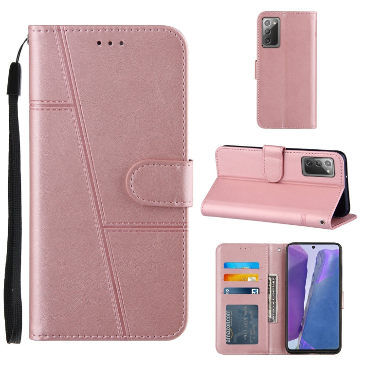 For Samsung Galaxy Note20 Stitching Calf Texture Buckle Horizontal Flip Leather Case with Holder & Card Slots & Wallet & Lanyard