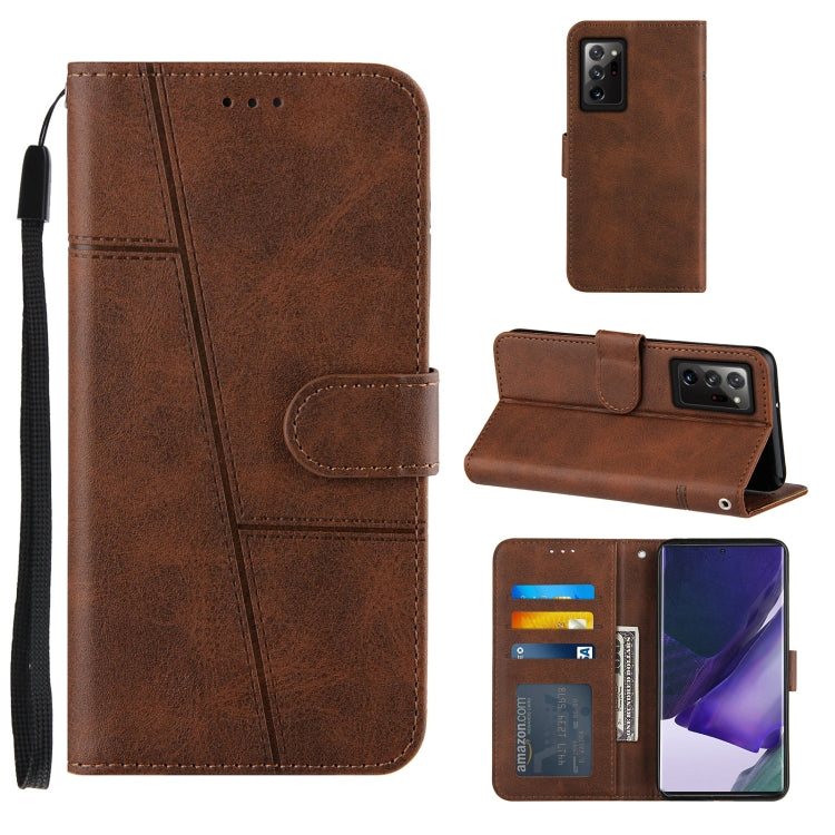 For Samsung Galaxy Note20 Ultra Stitching Calf Texture Buckle Horizontal Flip Leather Case with Holder & Card Slots & Wallet & Lanyard