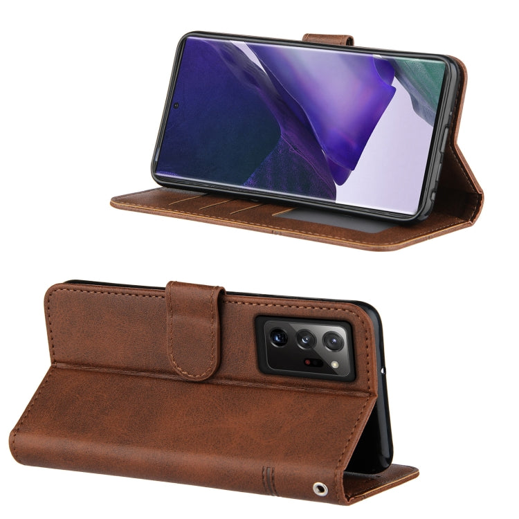 For Samsung Galaxy Note20 Ultra Stitching Calf Texture Buckle Horizontal Flip Leather Case with Holder & Card Slots & Wallet & Lanyard