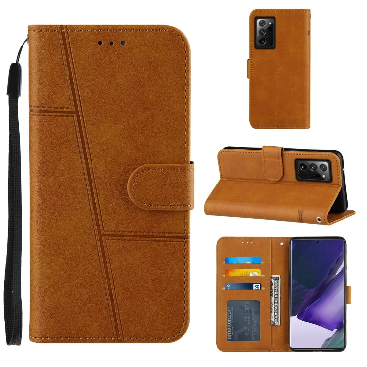 For Samsung Galaxy Note20 Ultra Stitching Calf Texture Buckle Horizontal Flip Leather Case with Holder & Card Slots & Wallet & Lanyard