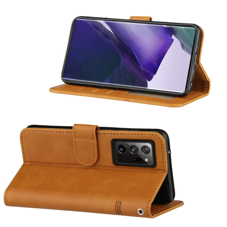 For Samsung Galaxy Note20 Ultra Stitching Calf Texture Buckle Horizontal Flip Leather Case with Holder & Card Slots & Wallet & Lanyard