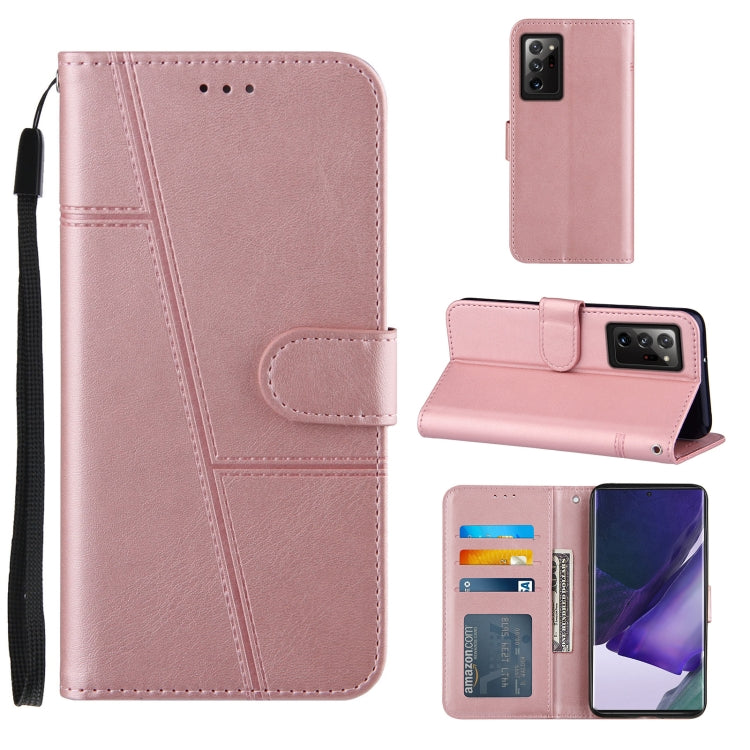 For Samsung Galaxy Note20 Ultra Stitching Calf Texture Buckle Horizontal Flip Leather Case with Holder & Card Slots & Wallet & Lanyard