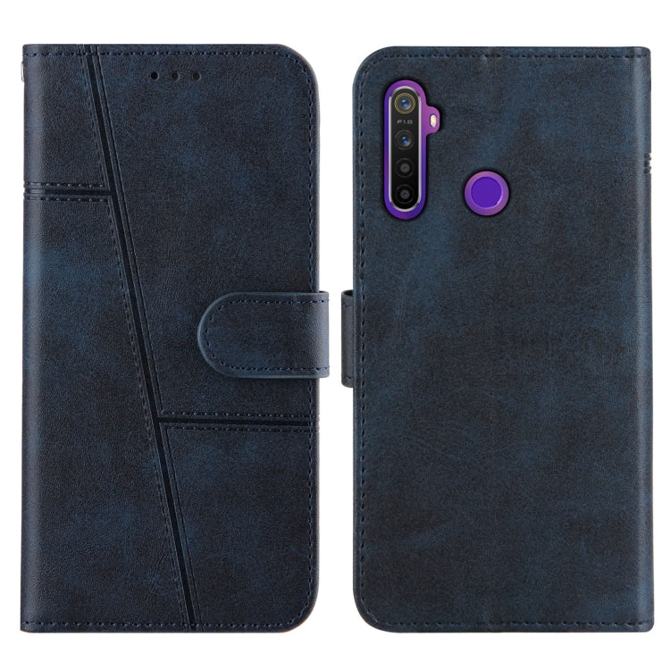For OPPO Realme 5 / 6i Stitching Calf Texture Buckle Horizontal Flip Leather Case with Holder & Card Slots & Wallet & Lanyard
