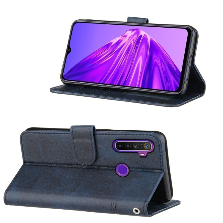 For OPPO Realme 5 / 6i Stitching Calf Texture Buckle Horizontal Flip Leather Case with Holder & Card Slots & Wallet & Lanyard