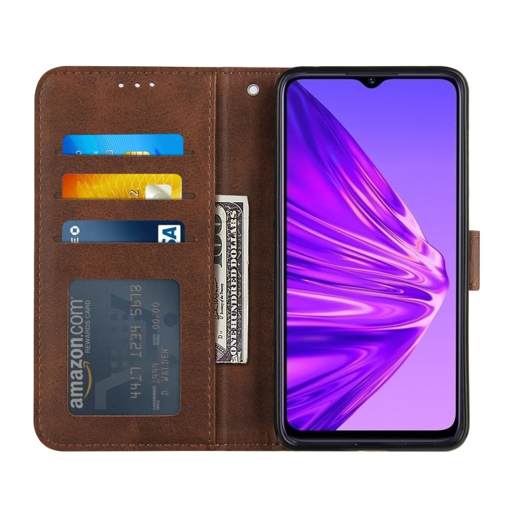 For OPPO Realme 5 / 6i Stitching Calf Texture Buckle Horizontal Flip Leather Case with Holder & Card Slots & Wallet & Lanyard