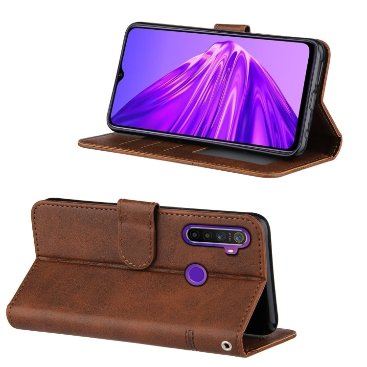 For OPPO Realme 5 / 6i Stitching Calf Texture Buckle Horizontal Flip Leather Case with Holder & Card Slots & Wallet & Lanyard