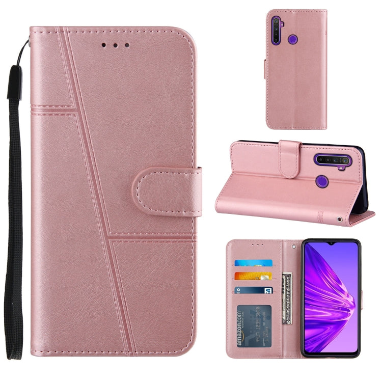 For OPPO Realme 5 / 6i Stitching Calf Texture Buckle Horizontal Flip Leather Case with Holder & Card Slots & Wallet & Lanyard