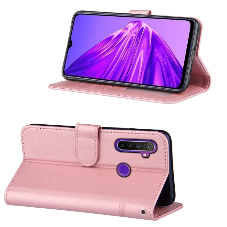 For OPPO Realme 5 / 6i Stitching Calf Texture Buckle Horizontal Flip Leather Case with Holder & Card Slots & Wallet & Lanyard