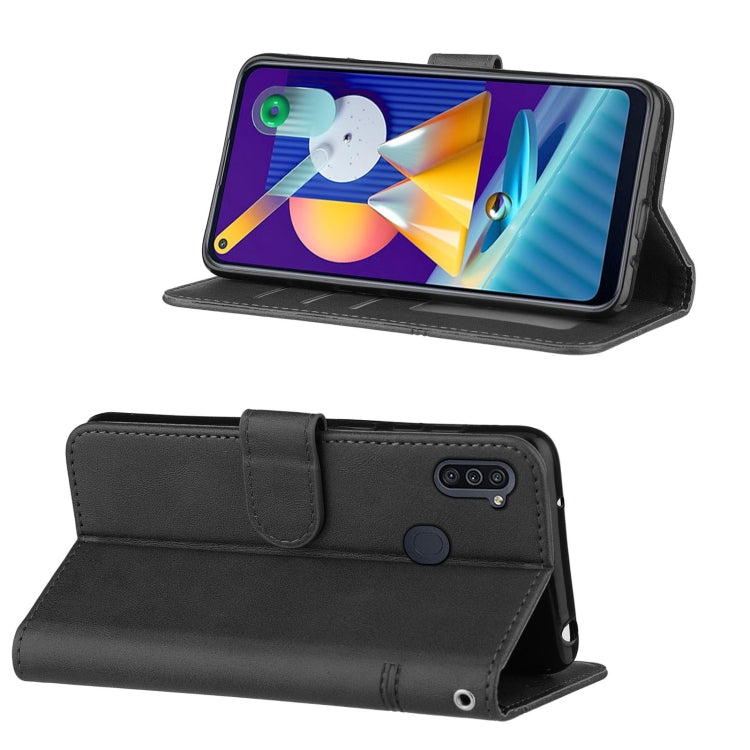 For Samsung Galaxy A11/M11 Stitching Calf Texture Buckle Horizontal Flip Leather Case with Holder & Card Slots & Wallet & Lanyard