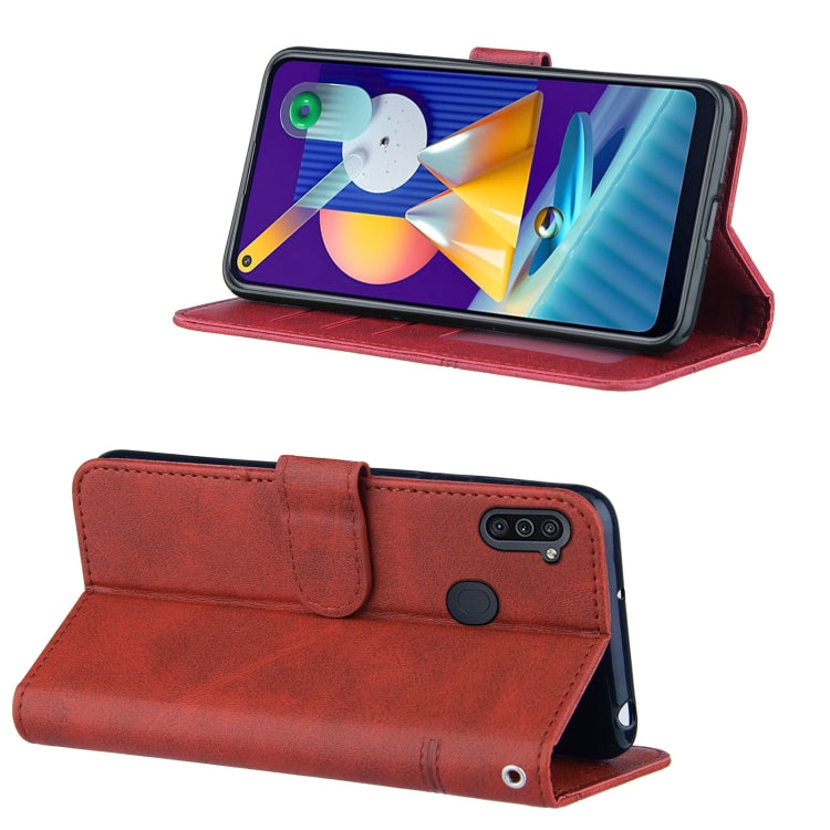 For Samsung Galaxy A11/M11 Stitching Calf Texture Buckle Horizontal Flip Leather Case with Holder & Card Slots & Wallet & Lanyard