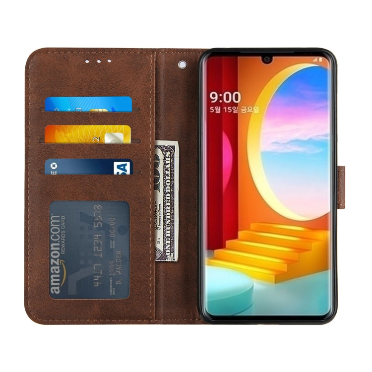 For LG Velvet (4G / 5G) / G9 Velvet Stitching Calf Texture Buckle Horizontal Flip Leather Case with Holder & Card Slots & Wallet & Lanyard