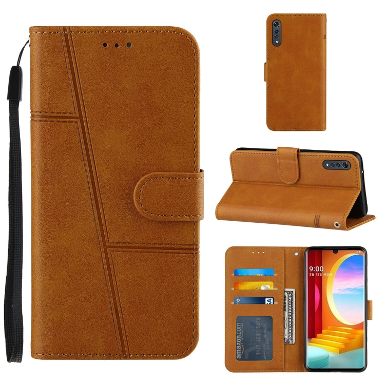 For LG Velvet (4G / 5G) / G9 Velvet Stitching Calf Texture Buckle Horizontal Flip Leather Case with Holder & Card Slots & Wallet & Lanyard