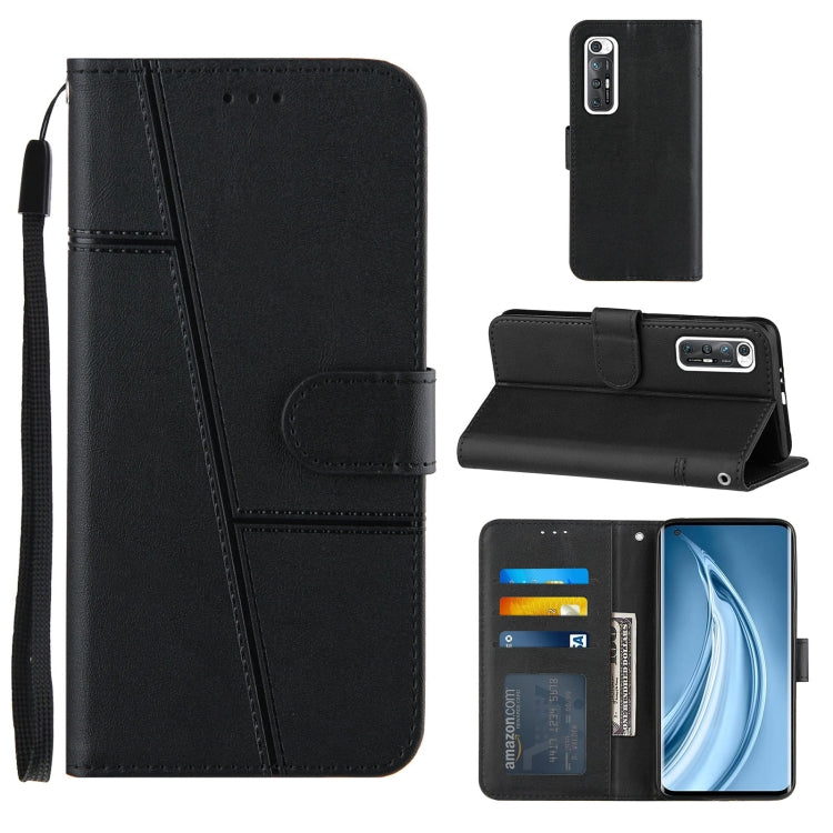 For Xiaomi Redmi Note 10 4G / Note 10S Stitching Calf Texture Buckle Horizontal Flip Leather Case with Holder & Card Slots & Wallet & Lanyard