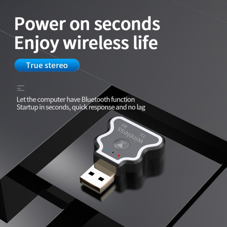 JD-M10 Bluetooth USB 5.0 Receiving and Transmitting All-in-One Machine with Colorfully Atmospheres Light and Call Function