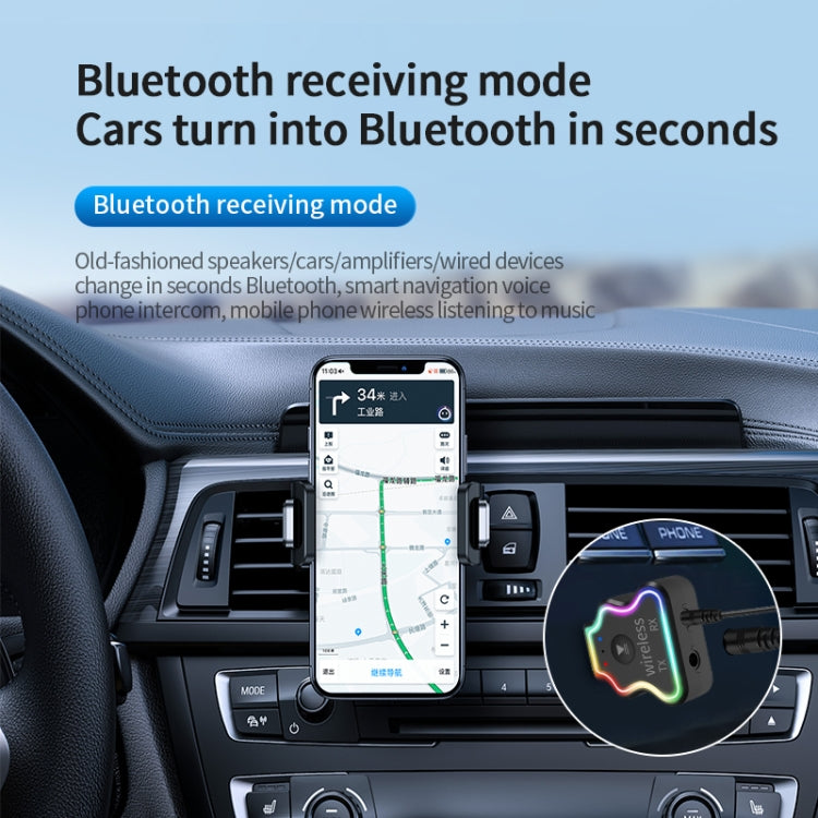 JD-M10 Bluetooth USB 5.0 Receiving and Transmitting All-in-One Machine with Colorfully Atmospheres Light and Call Function