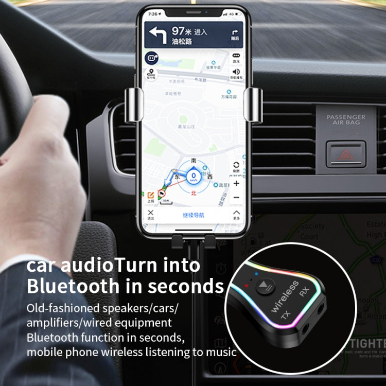 JD-M11USB 5.0 Colorful Ambient Light Car Bluetooth Audio Transmitter Receiver Car Hands-free Call Adapter