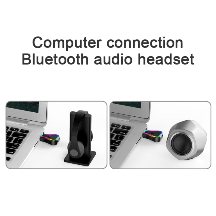 JD-M11USB 5.0 Colorful Ambient Light Car Bluetooth Audio Transmitter Receiver Car Hands-free Call Adapter