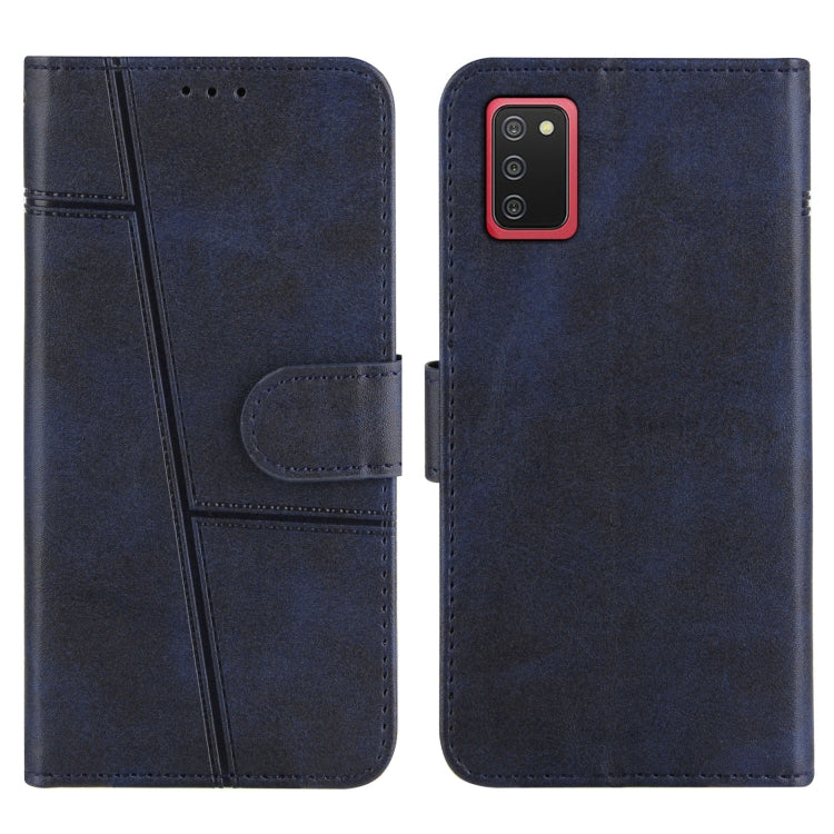For Samsung Galaxy A02s (US Version) Stitching Calf Texture Buckle Horizontal Flip Leather Case with Holder & Card Slots & Wallet & Lanyard