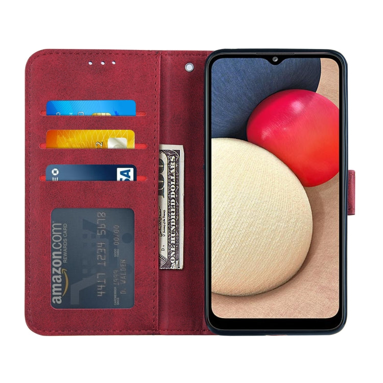 For Samsung Galaxy A02s (US Version) Stitching Calf Texture Buckle Horizontal Flip Leather Case with Holder & Card Slots & Wallet & Lanyard