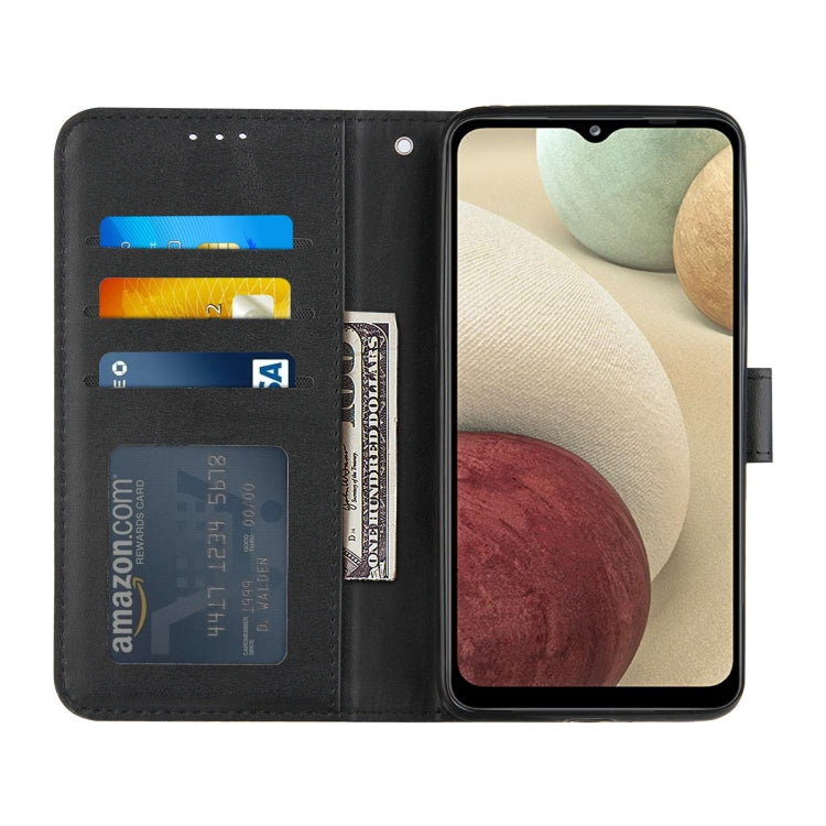 For Samsung Galaxy A12 Stitching Calf Texture Buckle Horizontal Flip Leather Case with Holder & Card Slots & Wallet & Lanyard