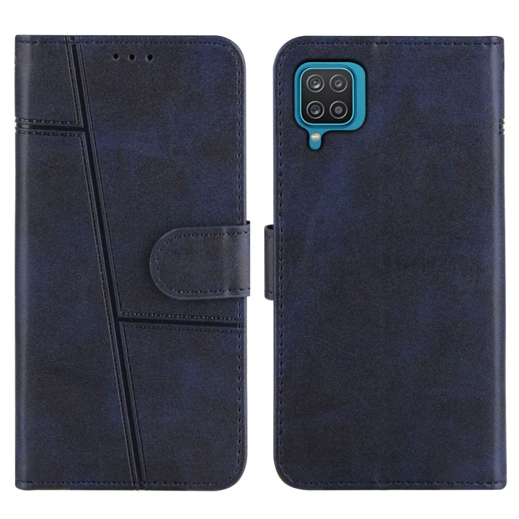 For Samsung Galaxy A12 Stitching Calf Texture Buckle Horizontal Flip Leather Case with Holder & Card Slots & Wallet & Lanyard
