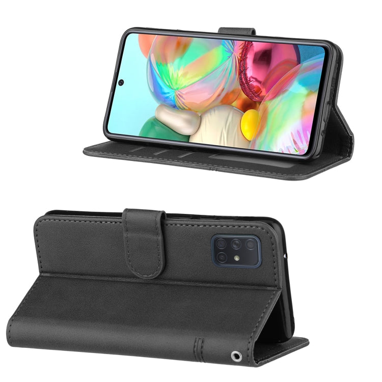 For Samsung Galaxy A71 4G Stitching Calf Texture Buckle Horizontal Flip Leather Case with Holder & Card Slots & Wallet & Lanyard