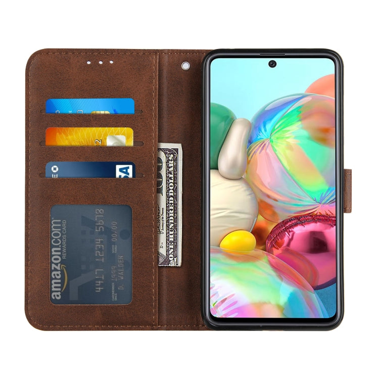 For Samsung Galaxy A71 4G Stitching Calf Texture Buckle Horizontal Flip Leather Case with Holder & Card Slots & Wallet & Lanyard