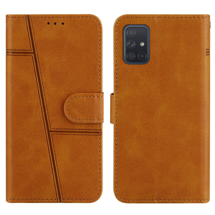 For Samsung Galaxy A71 4G Stitching Calf Texture Buckle Horizontal Flip Leather Case with Holder & Card Slots & Wallet & Lanyard