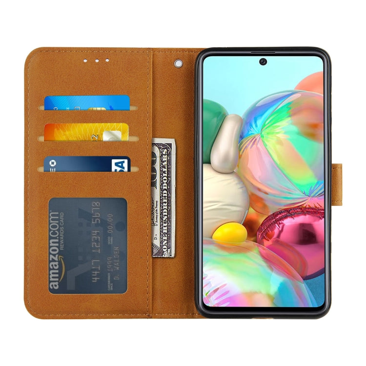 For Samsung Galaxy A71 4G Stitching Calf Texture Buckle Horizontal Flip Leather Case with Holder & Card Slots & Wallet & Lanyard