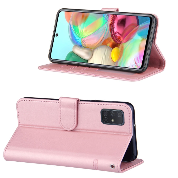 For Samsung Galaxy A71 4G Stitching Calf Texture Buckle Horizontal Flip Leather Case with Holder & Card Slots & Wallet & Lanyard