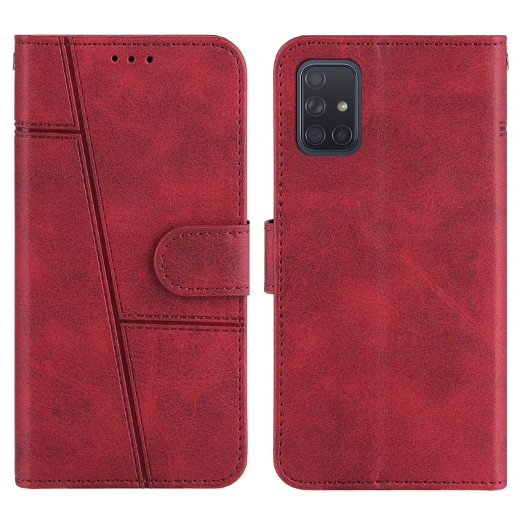 For Samsung Galaxy A71 4G Stitching Calf Texture Buckle Horizontal Flip Leather Case with Holder & Card Slots & Wallet & Lanyard