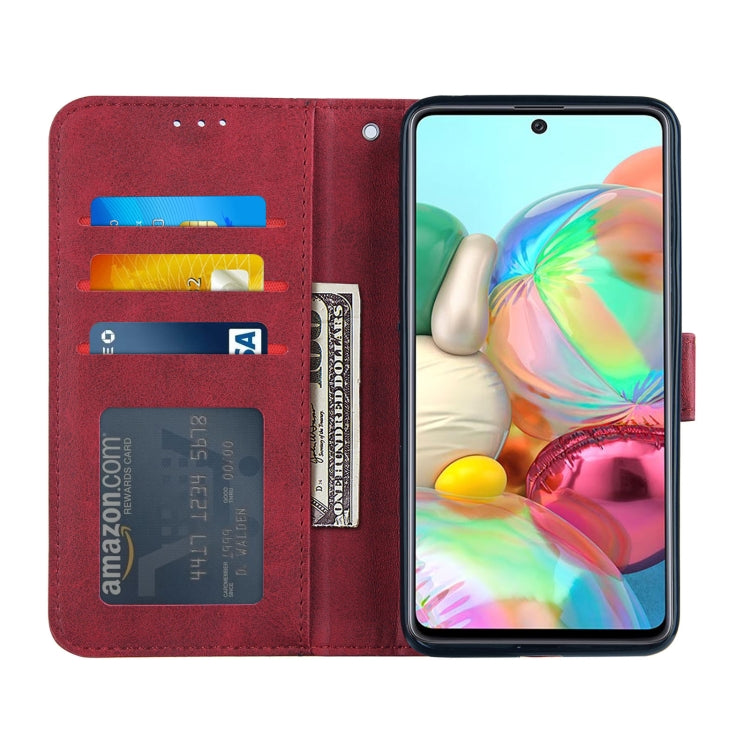 For Samsung Galaxy A71 4G Stitching Calf Texture Buckle Horizontal Flip Leather Case with Holder & Card Slots & Wallet & Lanyard