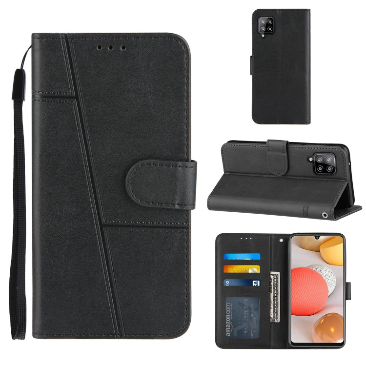For Samsung Galaxy A42 5G Stitching Calf Texture Buckle Horizontal Flip Leather Case with Holder & Card Slots & Wallet & Lanyard