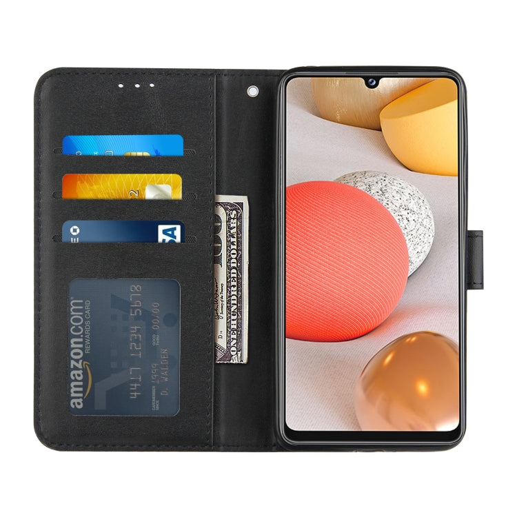 For Samsung Galaxy A42 5G Stitching Calf Texture Buckle Horizontal Flip Leather Case with Holder & Card Slots & Wallet & Lanyard